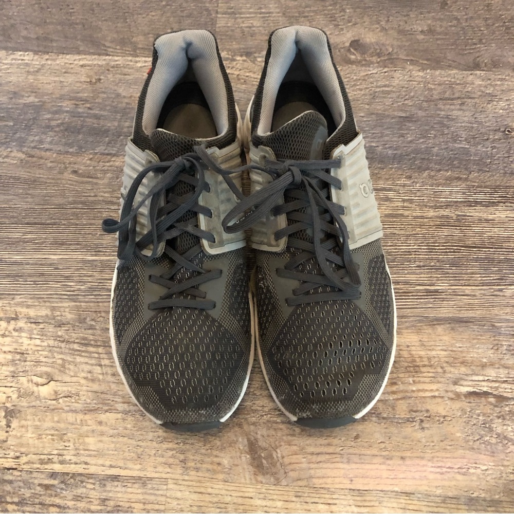 On cloud tennis shoes used condition.  Has some holes,pictures& slits on bottom